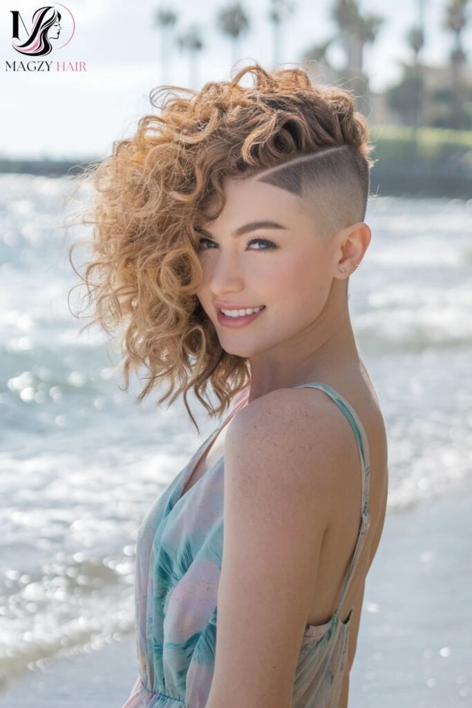 Undercut or Shaved Side Curly Style