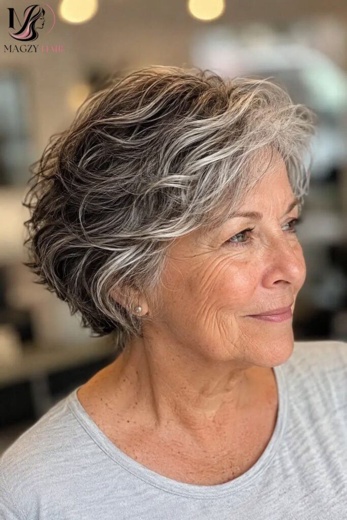 Gray Hairstyles for Older Women: Soft Gray Waves