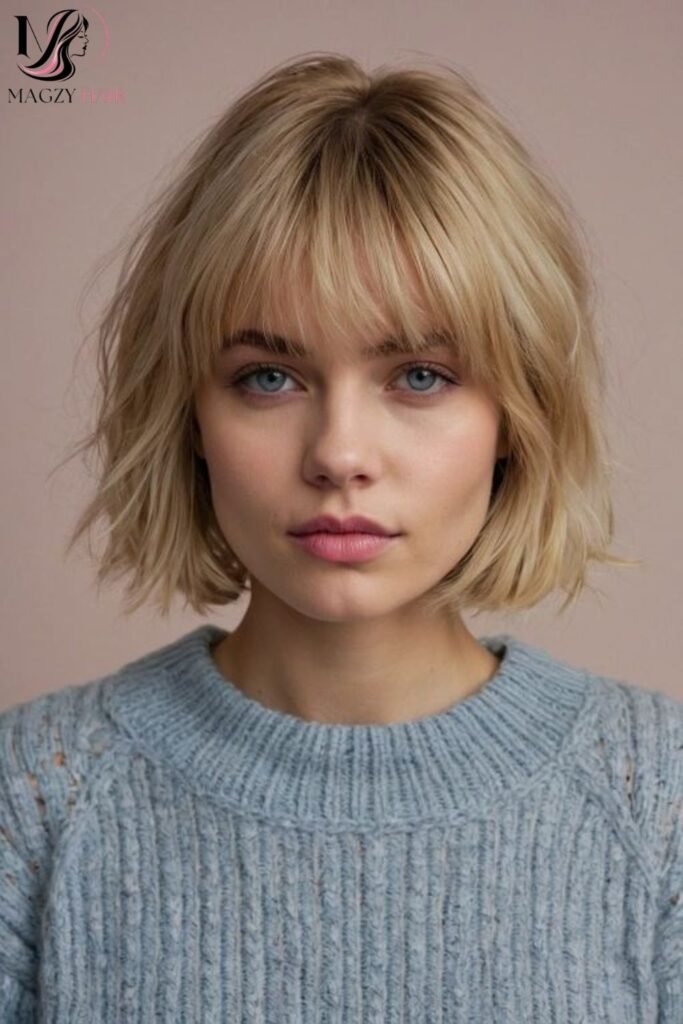 Curtain Bangs With a Soft Bob: The Low Maintenance Favorite