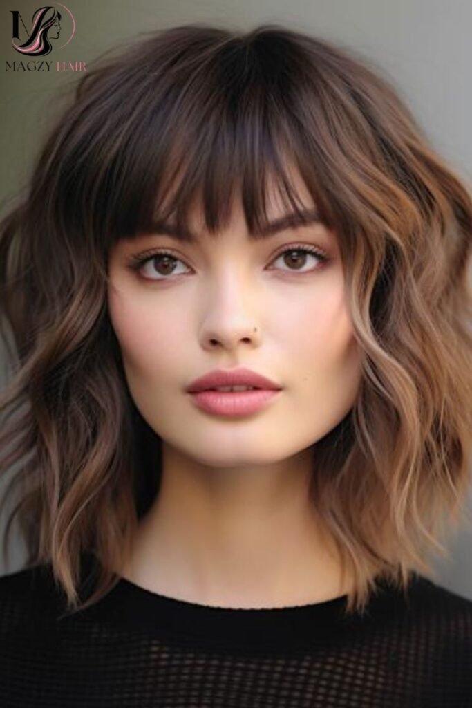 Short Bob Haircuts With Bangs for Square Faces