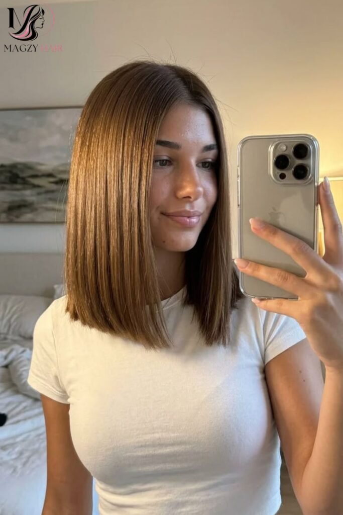 Blunt Medium-Length Hairstyles: A Sleek, Polished Option