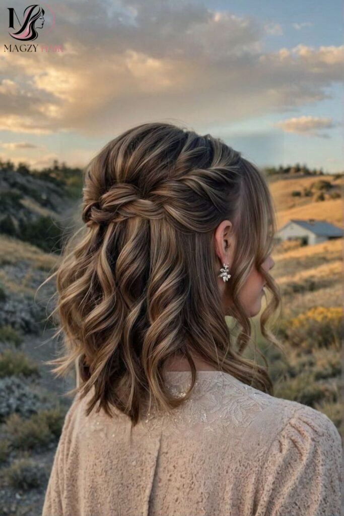 Updo and Half Up Options for Medium-Length Hairstyles