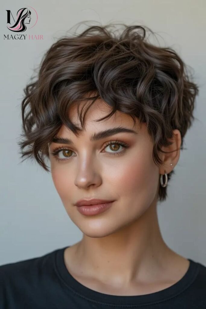 Wavy Pixie With Bangs