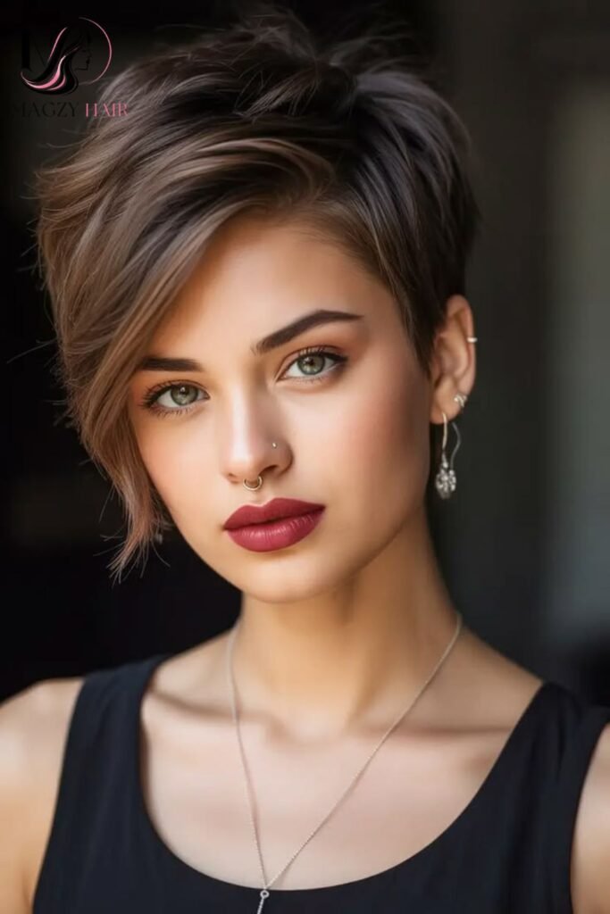 Asymmetrical Pixie With Bangs