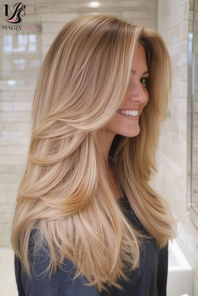 Layered Long Blonde Hairstyles: Adding Movement and Shine
