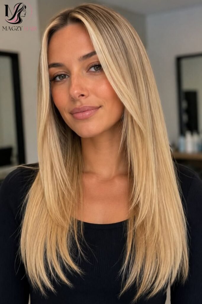 Long Blonde Hairstyles for Straight Hair