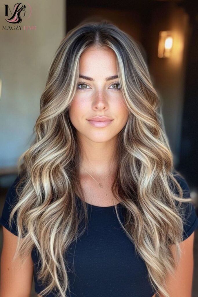 Long Wavy Balayage and Highlights