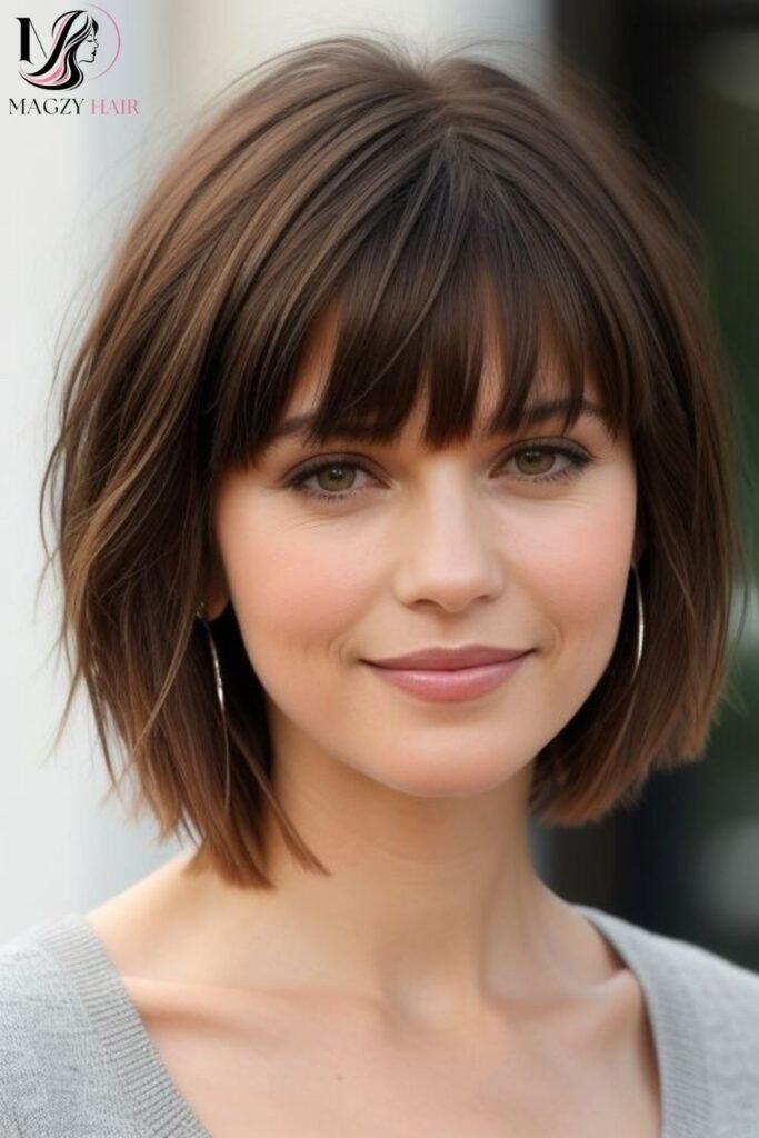 Chin Length Haircuts With Bangs