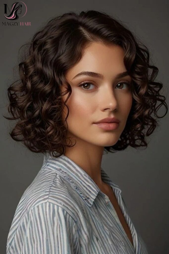 Chin Length Haircuts for Wavy or Curly Hair