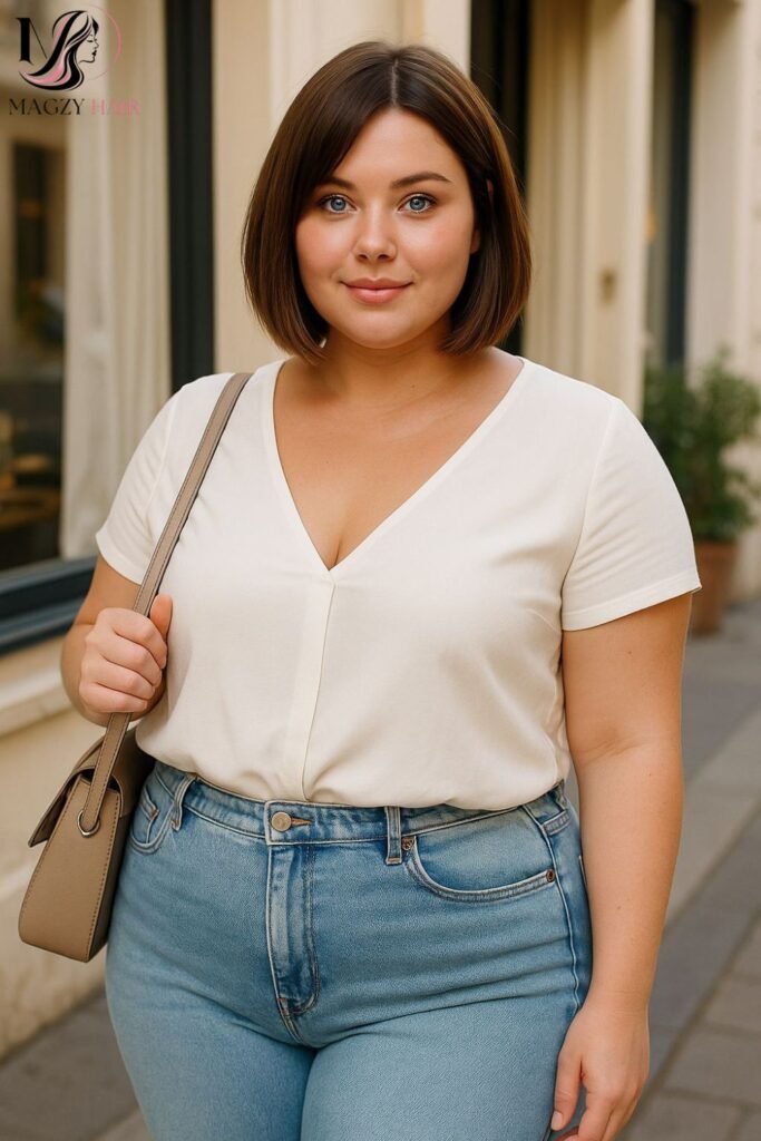 Chin Length Haircuts for Round Faces