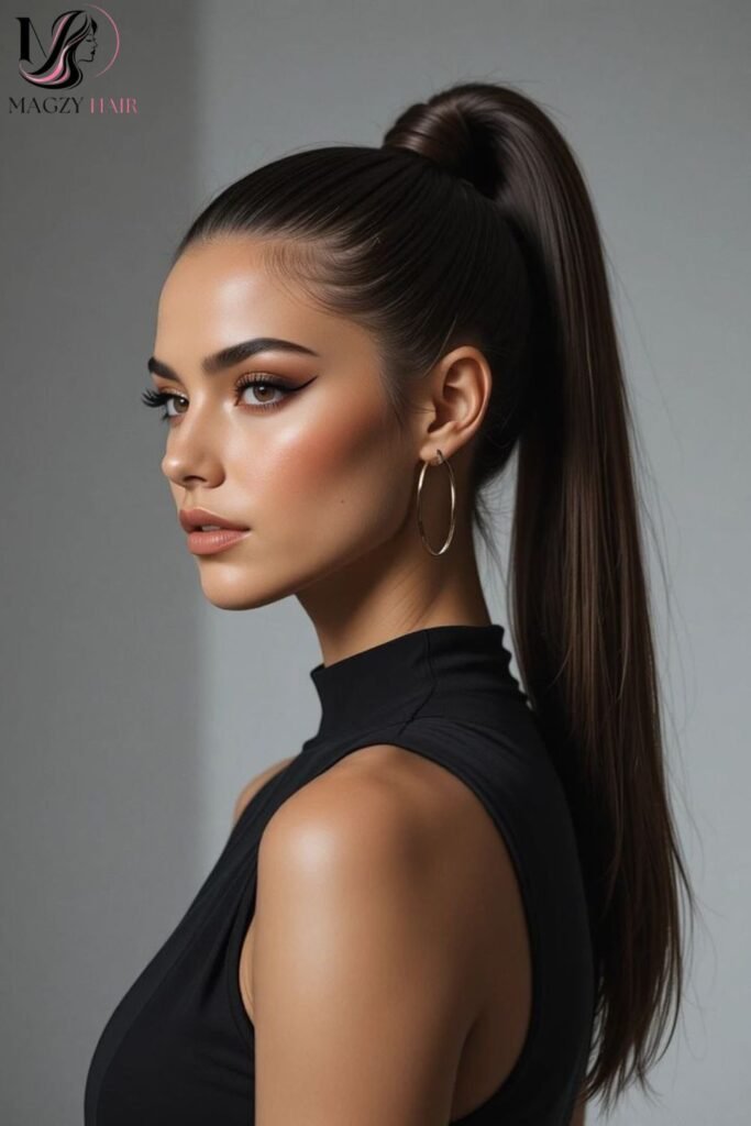 Sleek Ponytails and High Shine Styles