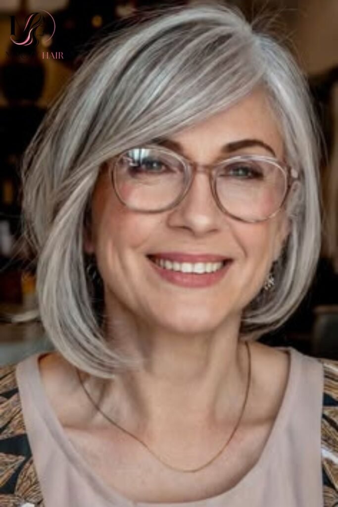 Asymmetrical Bob For Older Women