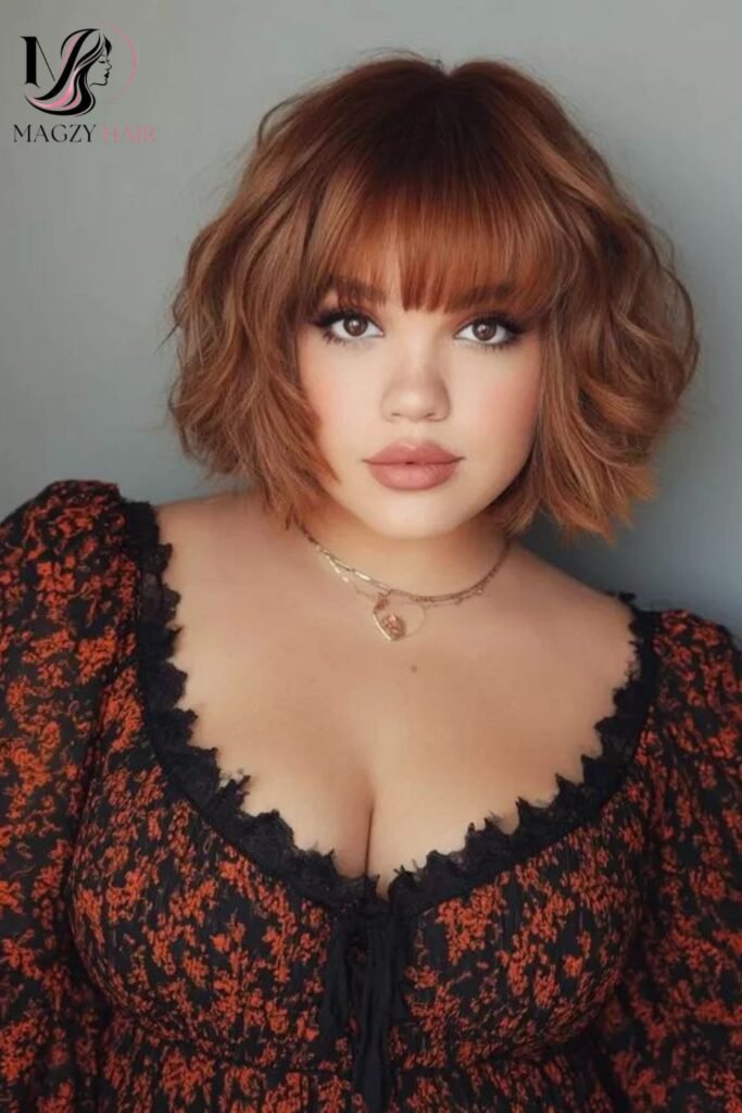 Short Hairstyles With Bangs for Round Faces