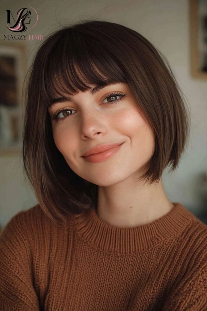 Short Hairstyles With Bangs for Square Faces