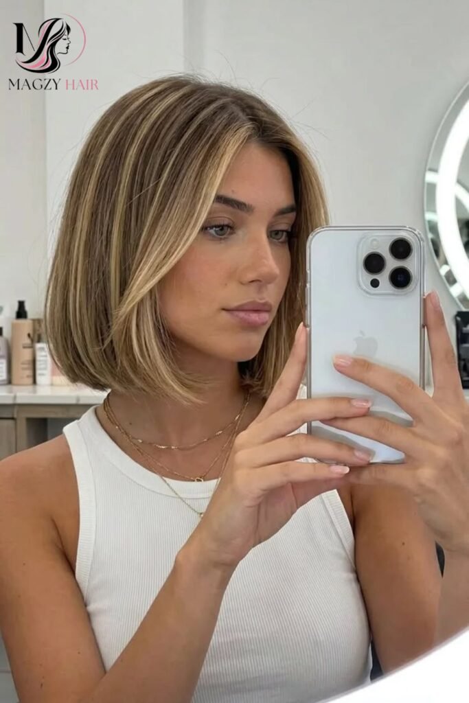 Blunt Bob With Balayage or Highlights