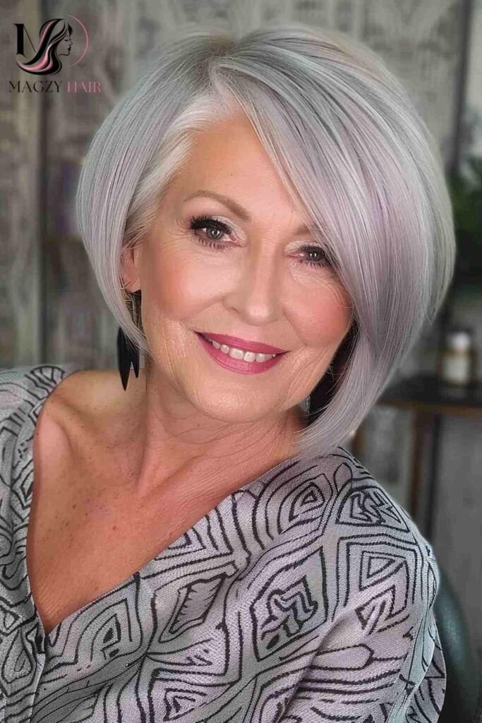 Asymmetrical Layered Cut for Older Women