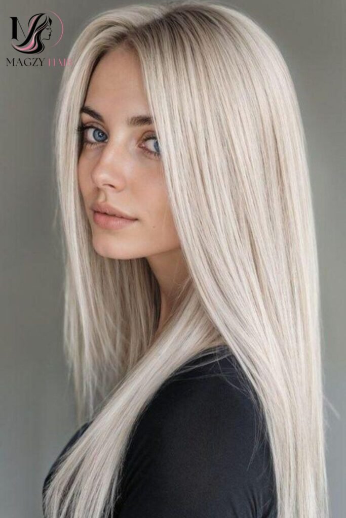 Icy Platinum Blonde Hair Color