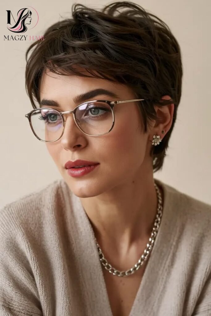 Layered Pixie for Effortless Winter Styling