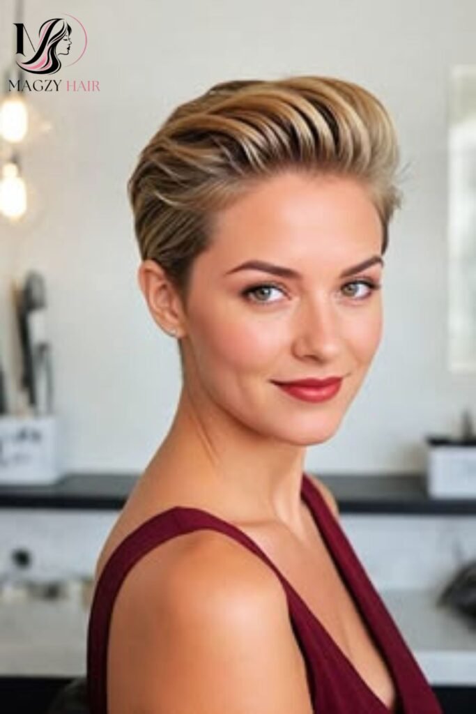 Sleek, Slicked Back Pixie
