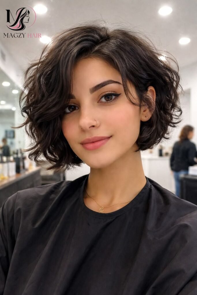 Wavy Layered Bob for Natural Texture