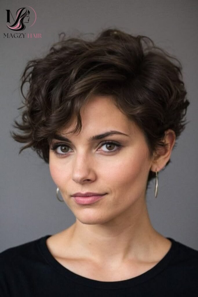 Curly Layered Pixie for Effortless Definition