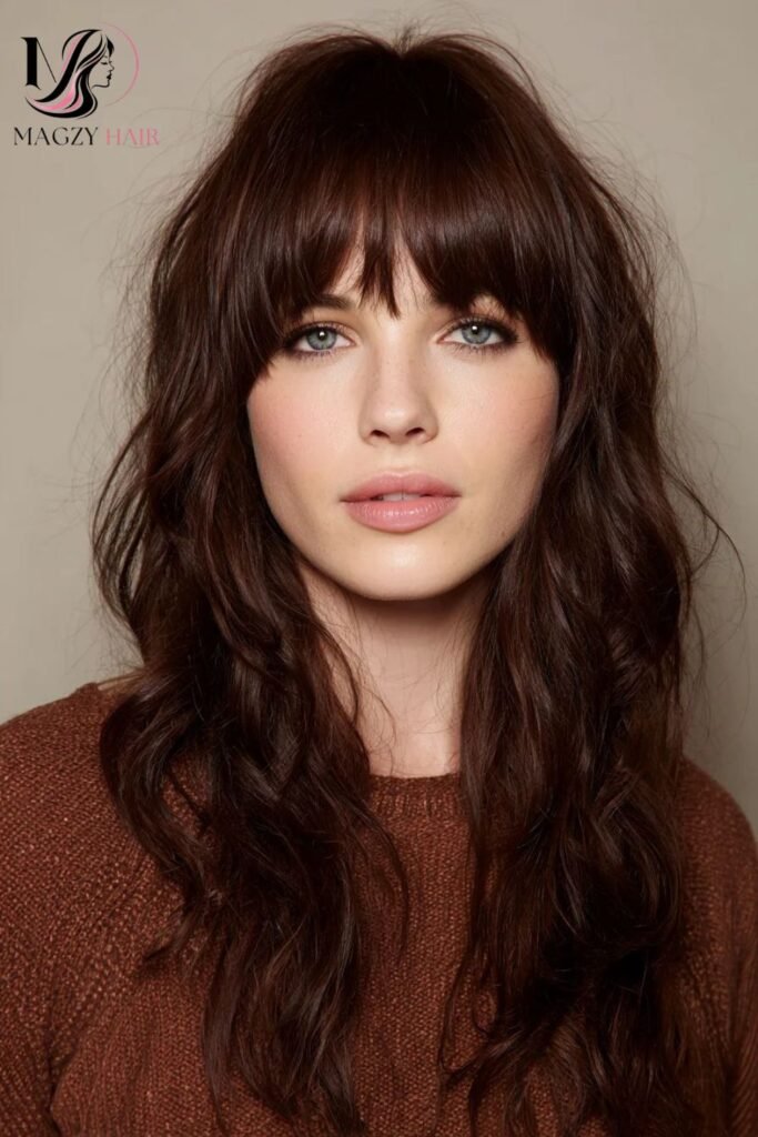 Long Layers with Micro Fringe Bangs