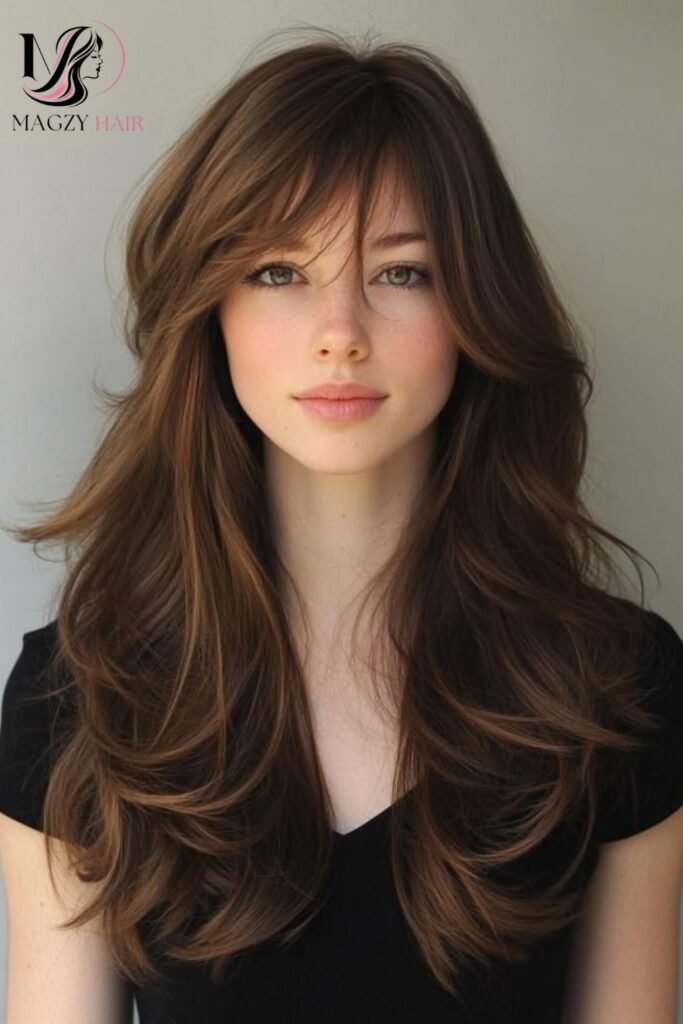 Long Layers with Face Framing, Bang Adjacent Pieces