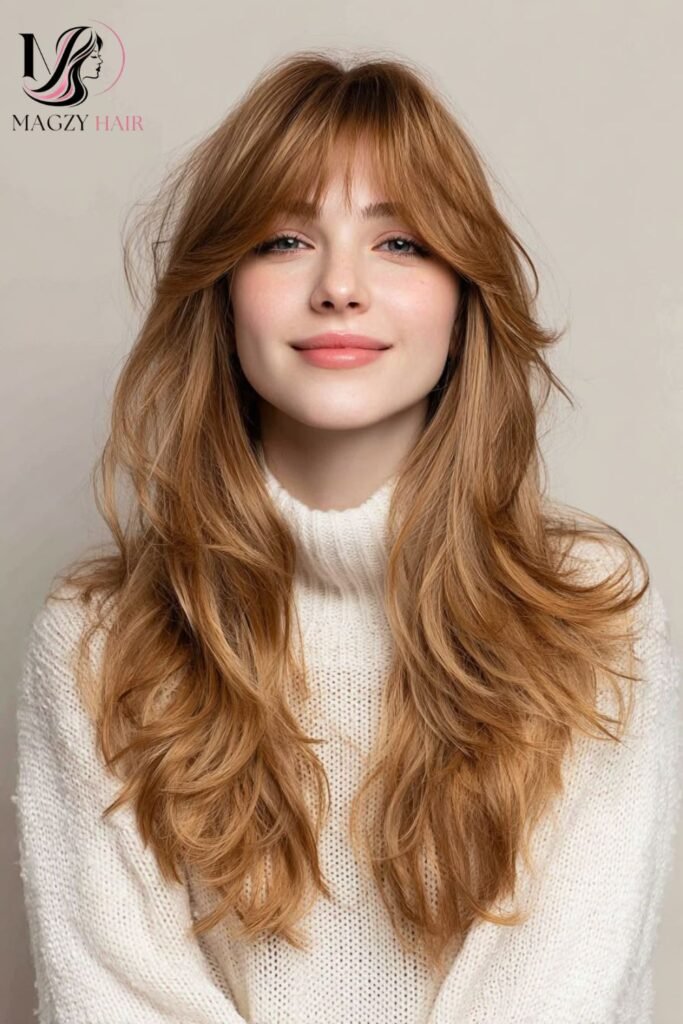 Long Layers with Bangs for Fine Hair