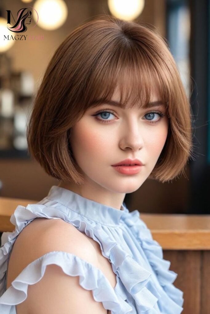 Chin Length Bob Haircuts With Bangs