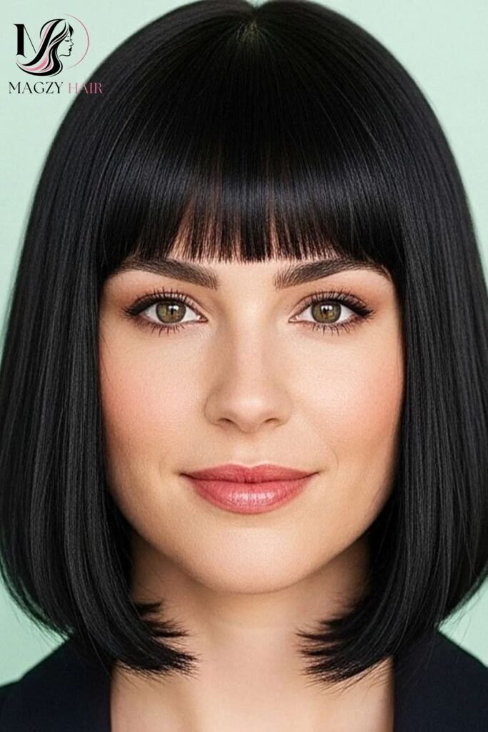 Blunt Bangs With a Classic Bob