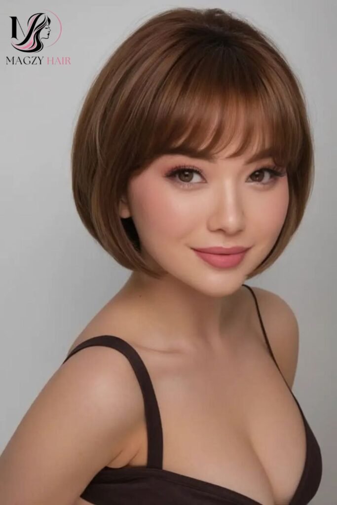 Bob Haircuts With Bangs for Round Faces