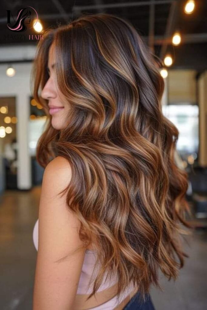 Caramel Balayage on Brunette Hair