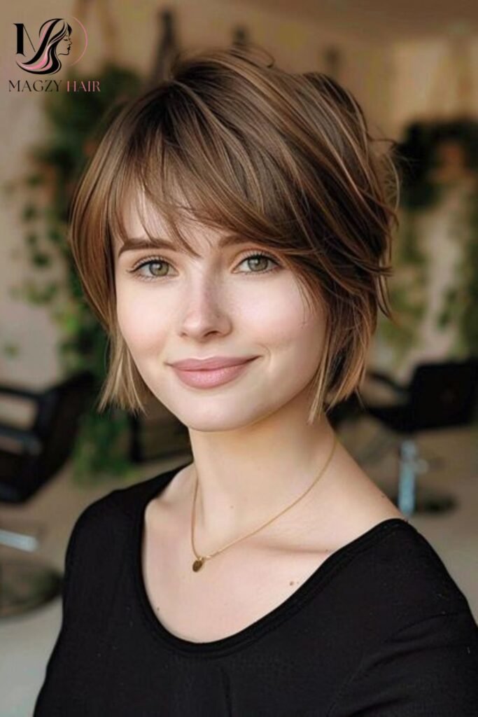 Pixie With Curtain Bangs