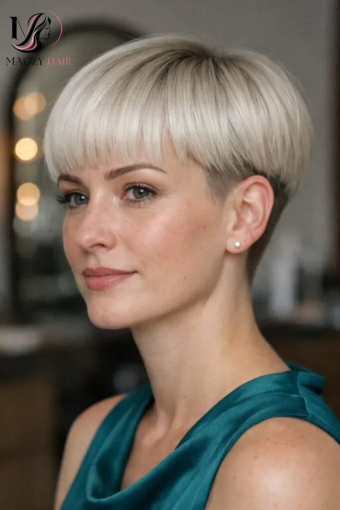 Pixie With Full Blunt Bangs