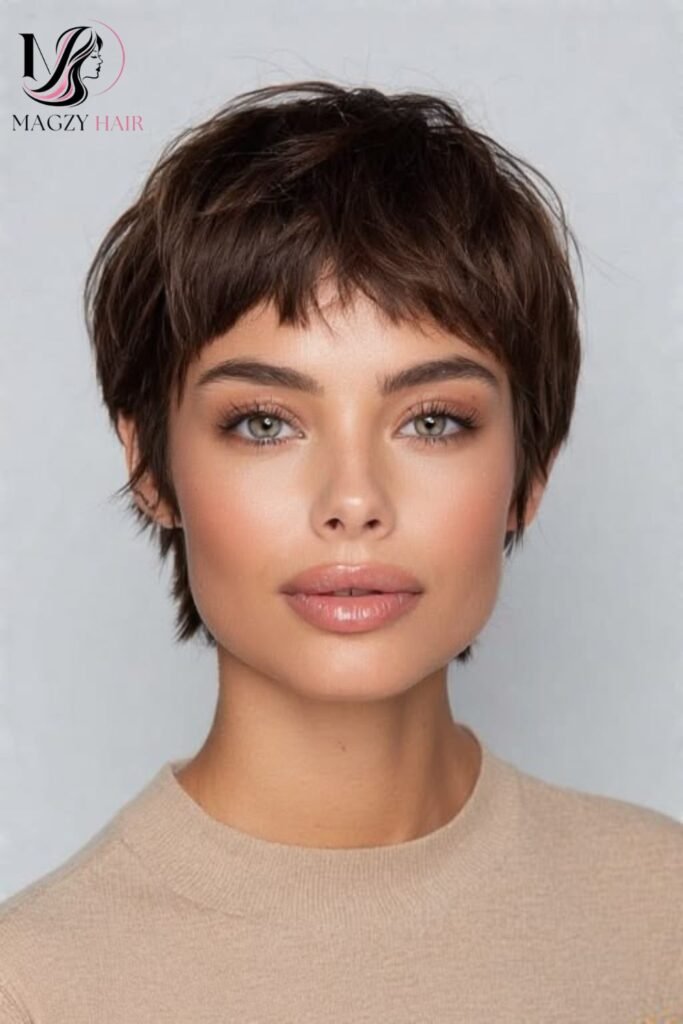 Textured Pixie With Choppy Bangs