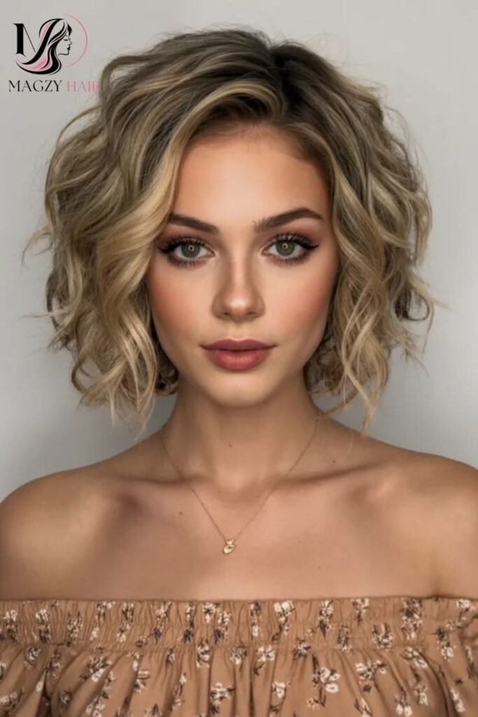 Wavy Bob for Natural Fall Texture
