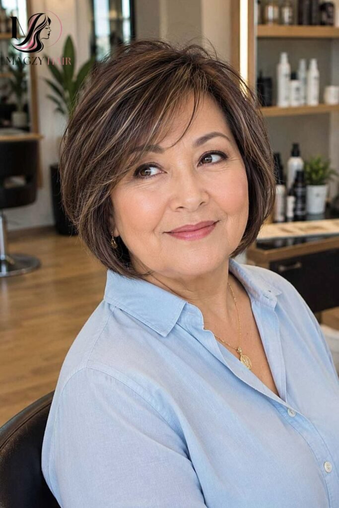 Hairstyles for Women Over 50 for Round Faces