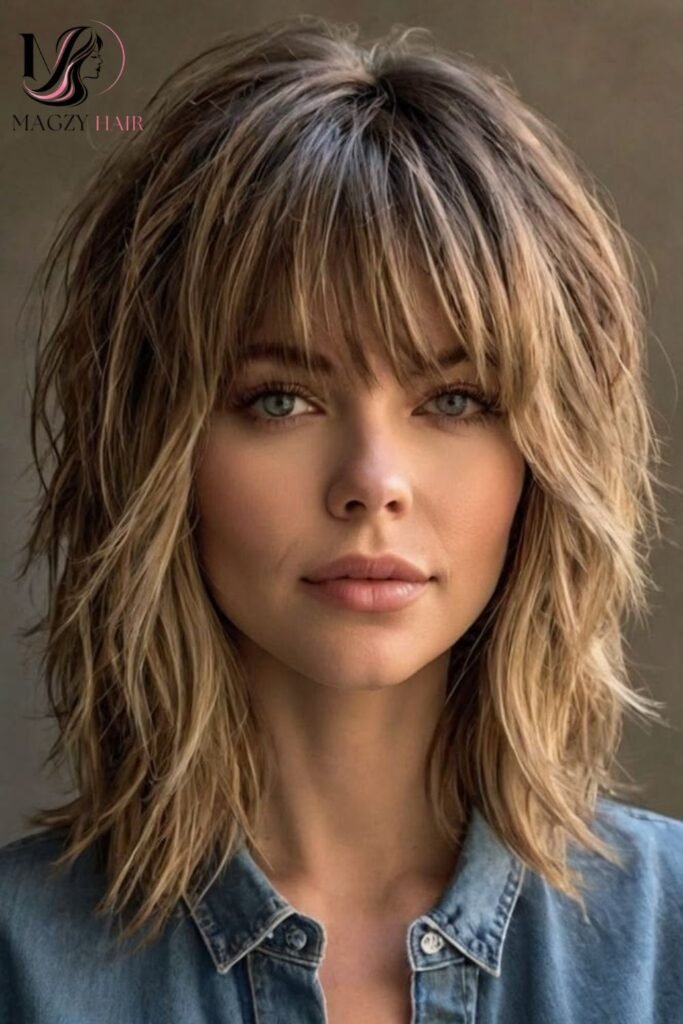 Layered Shag for Fine Hair