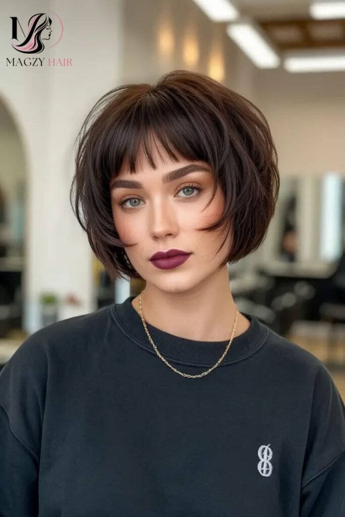 Short Bob With Bangs for Thick Hair