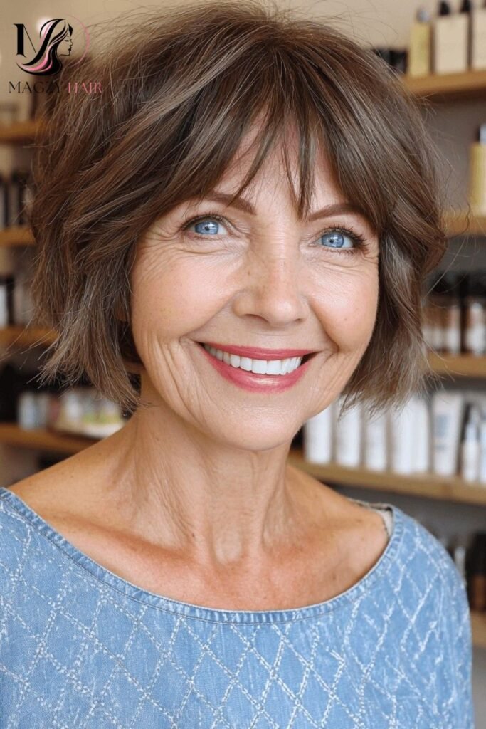 Bob With Soft, Wispy Bangs Haircuts For Women Over 50