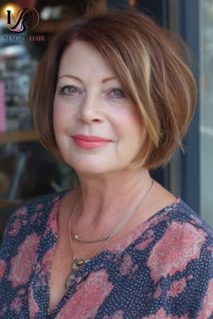 Bob With a Deep Side Part Haircuts For Women Over 50