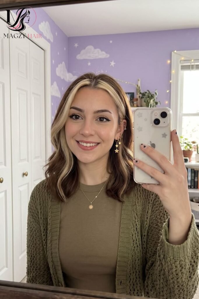 Dark Blonde With a Money Piece