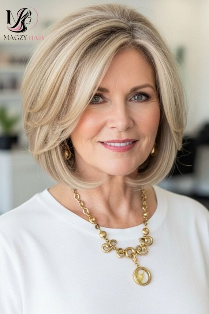 Layered Bob for Gray Hair: Movement and Shine