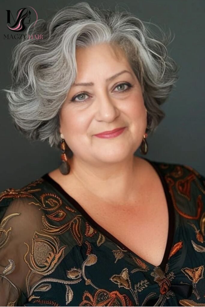 Gray Hairstyles for Women Over 50 for Round Faces