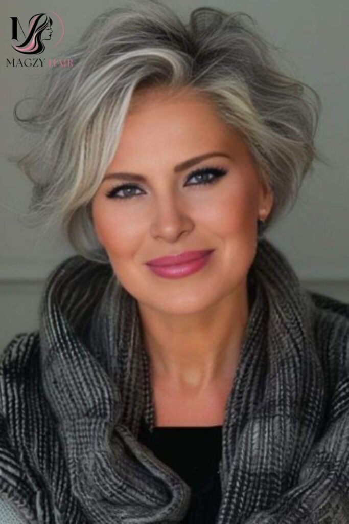 Gray Hairstyles for Women Over 50 for Square Faces