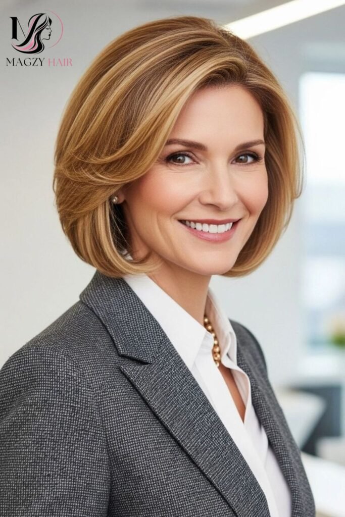 Angled Bob for a Modern, Structured Look