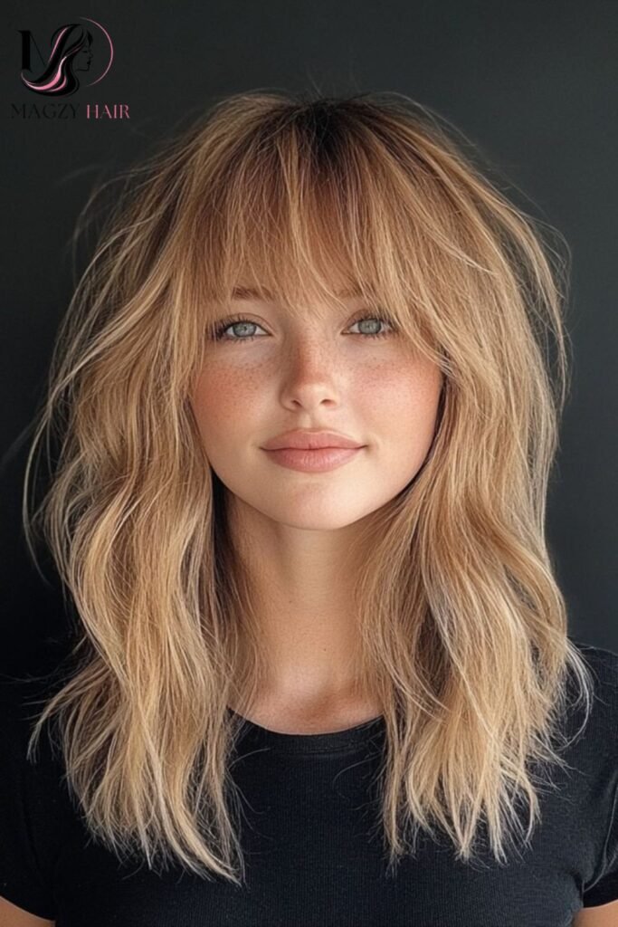 Wispy, Textured Bangs With Choppy Layers