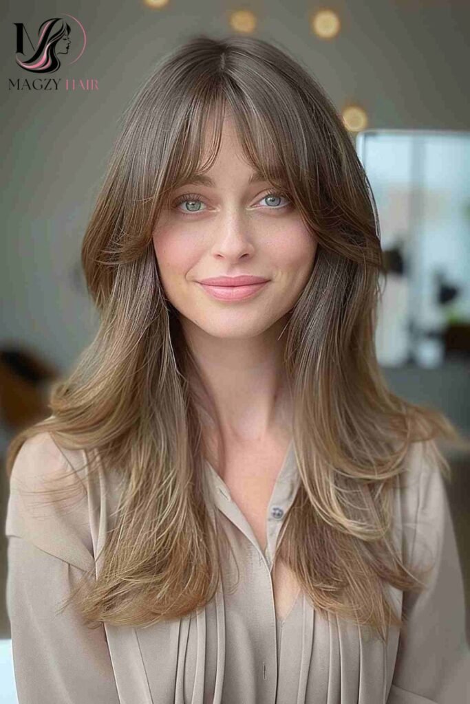 Layered Hair with Bangs Ideas for Long Length