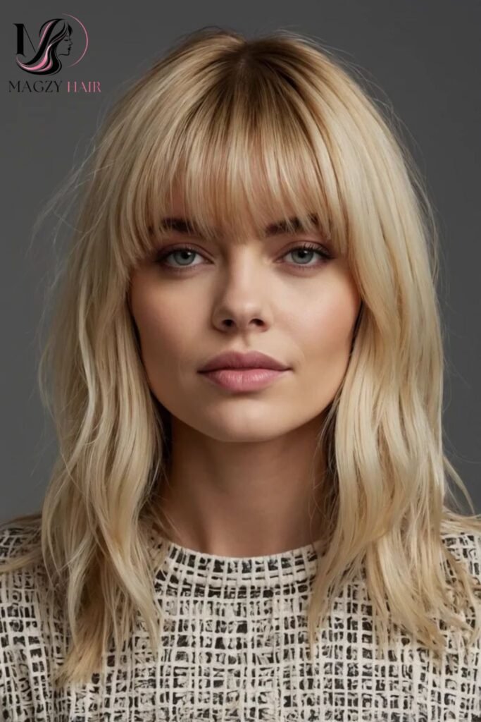 Layered Hair with Bangs Ideas for Square Faces