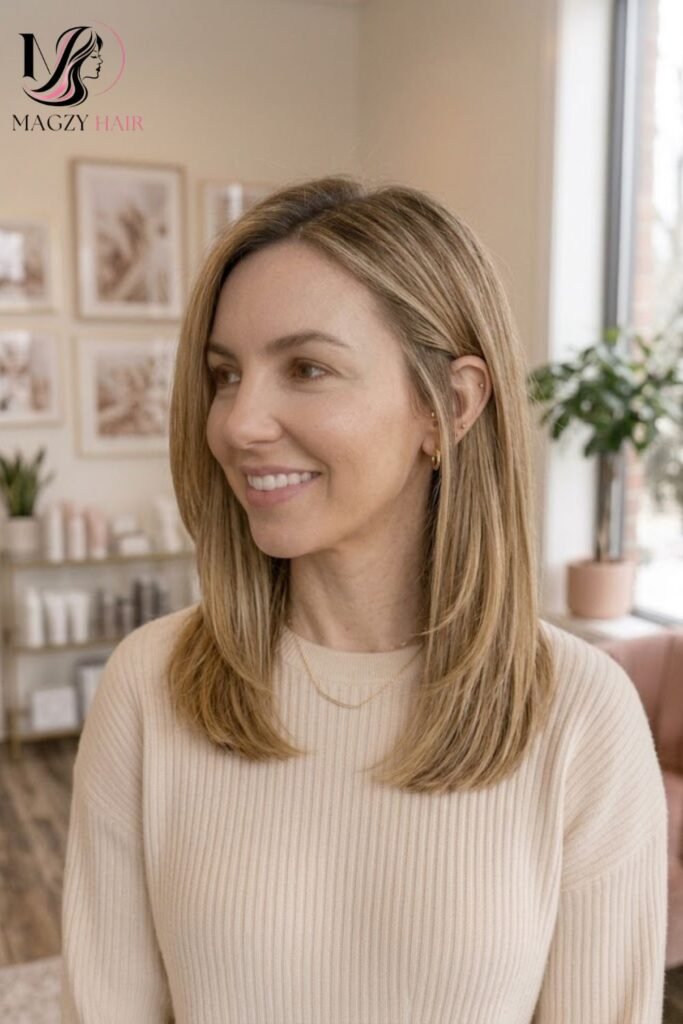 Blunt Cut Layers for Thick, Medium Length Hair